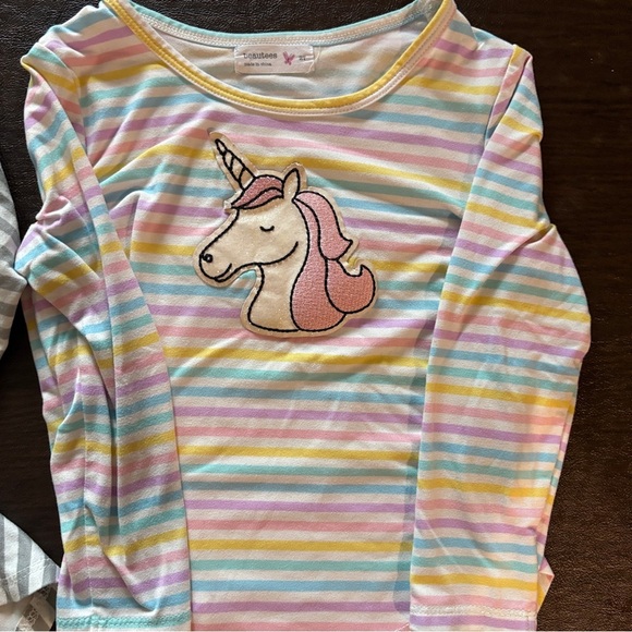Cute Girls Sparkle Unicorn Bundle Long Sleeve Tops -2T - Picture 3 of 10